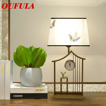

Hongcui Table Lamp with Watch Modern Contemporary Office Creative Decoration Fabric for Foyer Living Room Bed Room Hotel