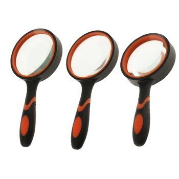 

3 Pieces Magnifier Lens Glass Reading Map Jewelry Loupe Magnifying 4X 8X 10X