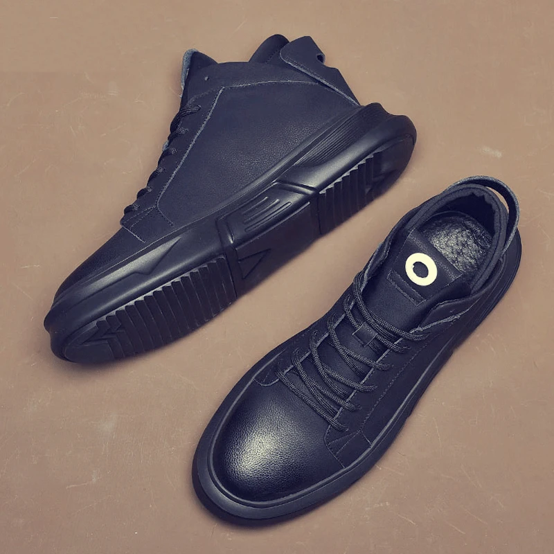  OSCO 2019 men boots winter military black boots men shoes Lace-Up Round Toe high quality size