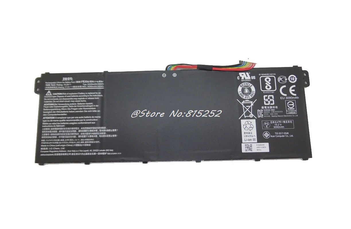 

Laptop Battery For Acer For Aspire V3-371 AC14B8K V3-371-30FA ES1-711 E3-111 V3-331 48WH 17.2V CB3-111 CB5-311 B115P NE512