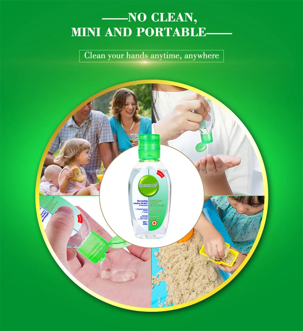 1 pcs 50ml Hand Gel Antibacterial Portable Out-door Hand Gel Sanitizer Hand Cleaning Moisturizing Travel Disposable No Clean