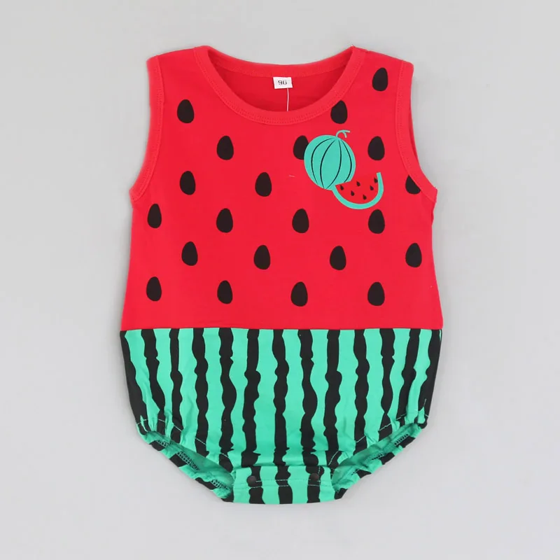 Newborn Knitting Romper Hooded  Unisex Baby Boys Girls Fruit Clothing Sleeveless Summer One Piece Romper Watermelon Rompe Costume Cotton Triangle Jumpsuit Newborn Knitting Romper Hooded 