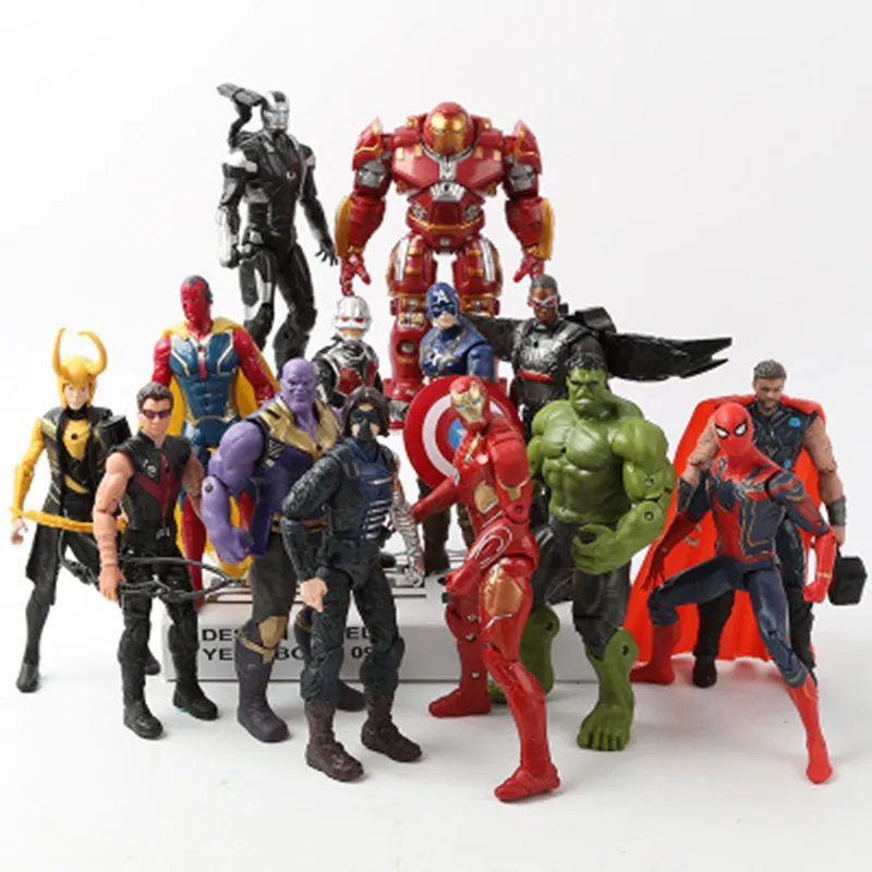 Marvel Мстители 3 бесконечные войны фильм Аниме Супергерои Капитан Америка Железный человек Человек-паук Халк Тор супергерой фигурка игрушки
