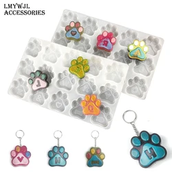 2pcs/26 Letter Dog Paw Shape Resin Silicone Mold DIY Jewelry Keychain/bag Pendant Epoxy Resin Mold Crafts Resin Embellishments
