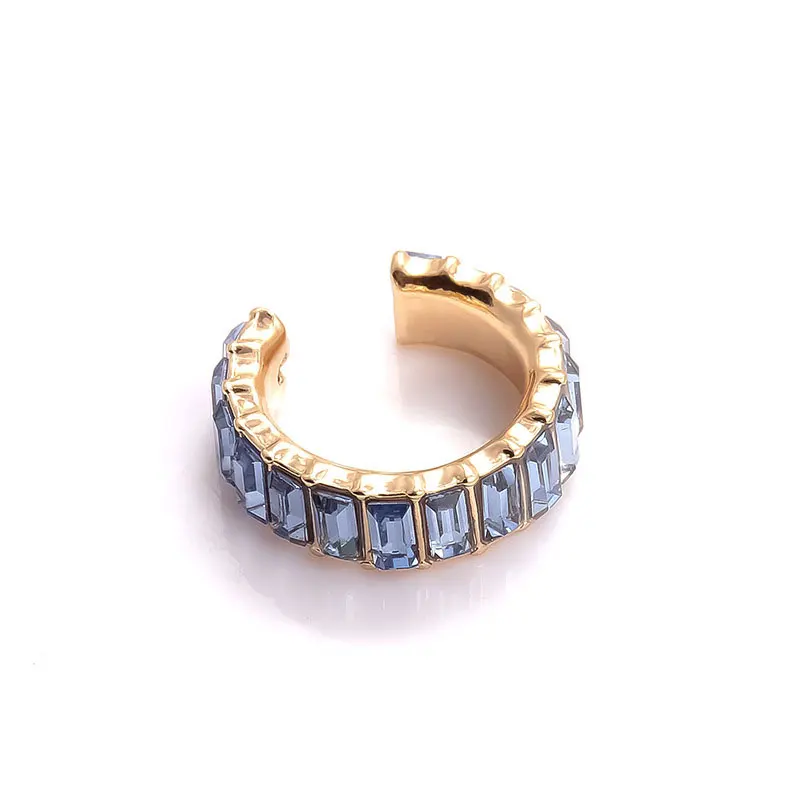 Blue Doreen Box модные серьги-клипсы с-образной формы многоцветные сплав инкрустированные стеклянные стразы в стиле панк женские вечерние ювелирные изделия, 1 шт - Окраска металла: Blue