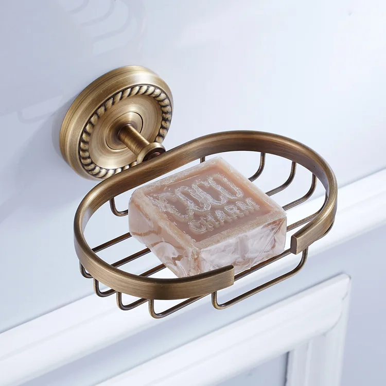 

Hot Sales-Factory Wholesale Bathroom Pendant Bronze Vintage European Style Classical Put Soap Box Soap Dish Soap Grid