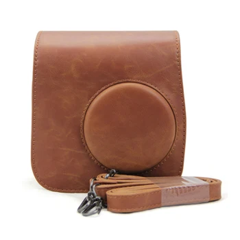 

Hot Classic Vintage Leather Camera Strap Bag Case Cover Pouch Protector For Polaroid Photo Camera For Fuji Instax Mini8
