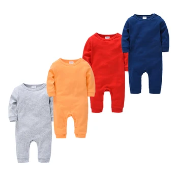 

Unisex Newborn Baby Onsies bebe fille 100%Cotton Rompers Jumpsuits Solid ropa bebe de Newborn Sleeper Baby Coveralls One Piece