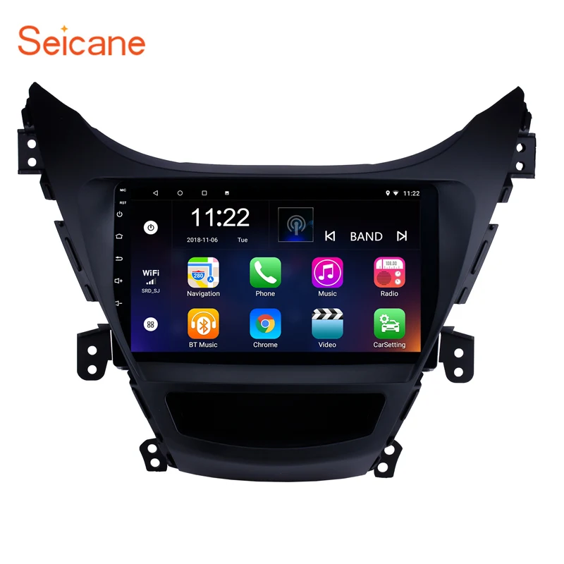 Автомагнитола Seicane 2 Din Android 10 0 9 дюймов GPS для 2011 2012 2013 Hyundai Elantra DVD плеер головное