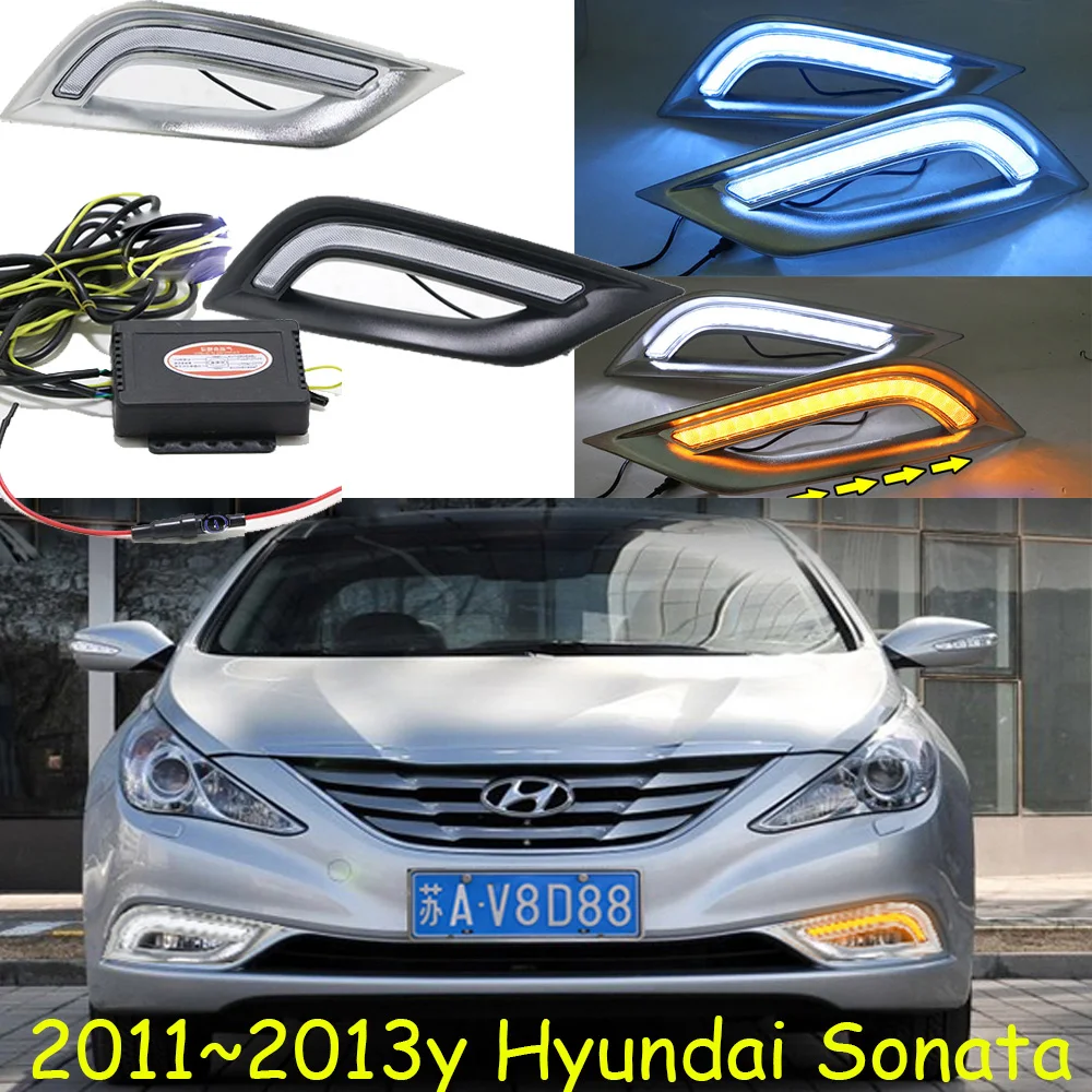 

Автомобильный налобный фонарь на бампер для Hyundai Sonata, дневсветильник 8th 2011 ~ 2013y DRL, автомобильные аксессуары светодиодный ная фара для Sonata, противотуманные фары