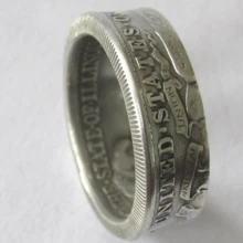 США 1918 полдоллара памятное кольцо посеребренное ручной работы в размерах 7-12
