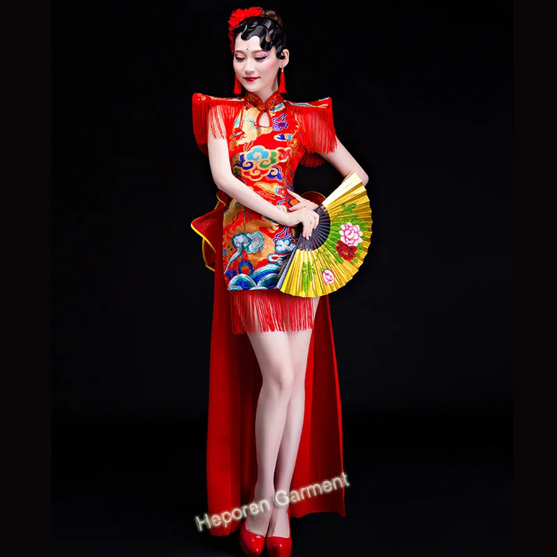 

Custom made female Opening or water drum dance drum suit costume,Chinese adult waist drum clothing modern dance dress