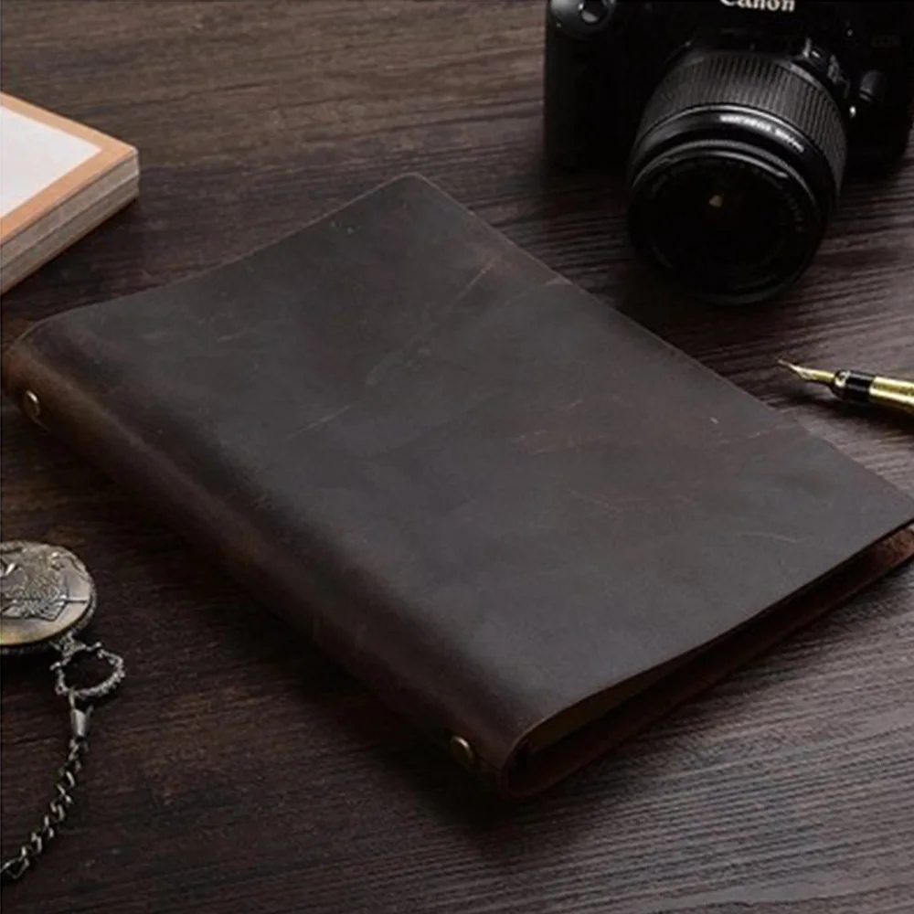 

A5 Spiral Genuine Leather Cover Free Shipping