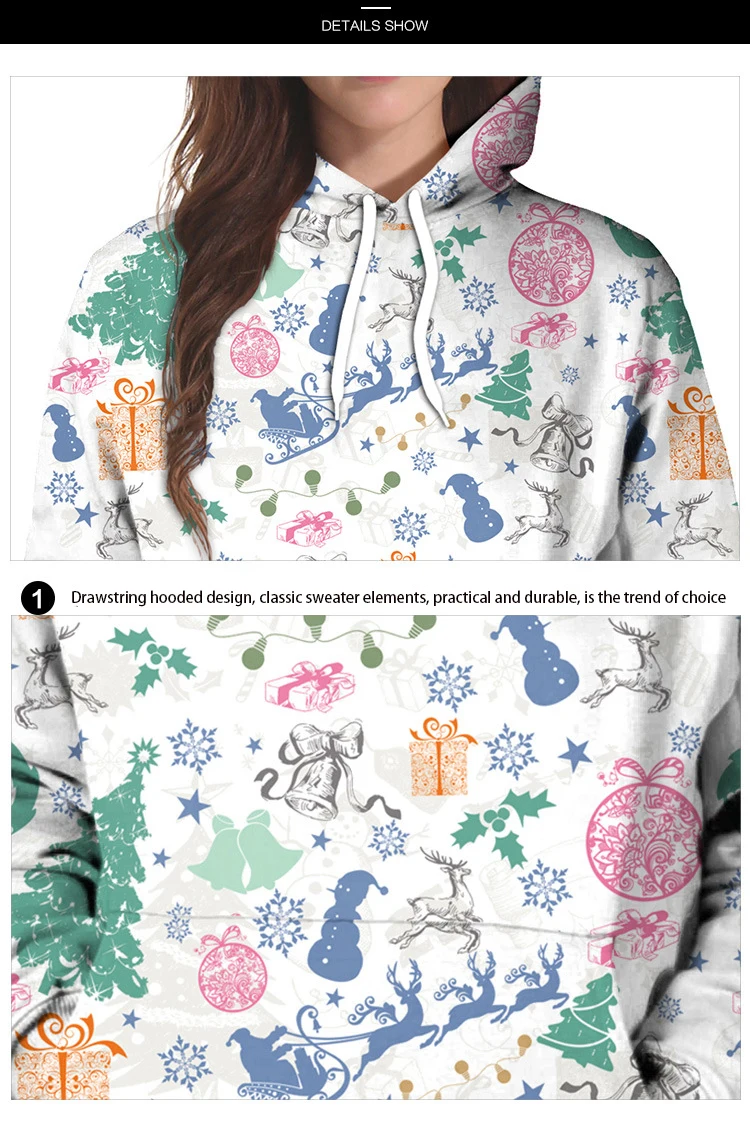 Christmas 3D Hoodies Allover Printed Sweatshirts Men/women Long Sleeve Autumn Winter Warm Fashion Funny 3D Clothes