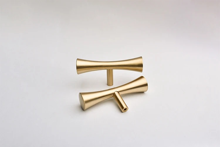 European Solid Brass Cabinet Handle and T Knob Kitchen Wardrobe Cupboard Handles Drawer Pull Furniture Handle