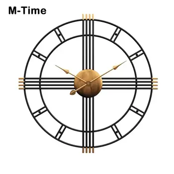 

Large Wall Clock Saat Oversized Wall Watch Reloj Pared Horloge Clok Duvar Saati Luxury Art Big Metal Vintage Living Room Clocks