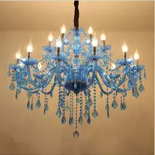 Европейская средиземноморская синяя хрустальная люстра кафе KTV кафе клуб цветной канделябр