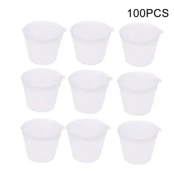 

100 Pcs 27ml Small Disposable Plastic Sauce Cups With Cover Kitchen Plastic Sauce Cups Storage Containers