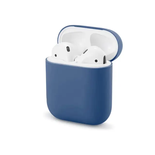 Soft Silicone Cases For Apple Airpods 1/2 Protective Bluetooth Wireless Earphone Cover For Apple Air Pods Charging Box Bags blue