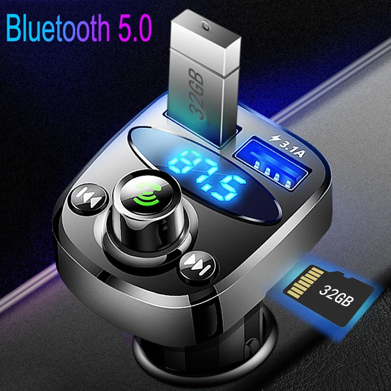FM-модулятор JINSERTA Bluetooth 5 0 адаптер для радио автомобильный трансмиттер