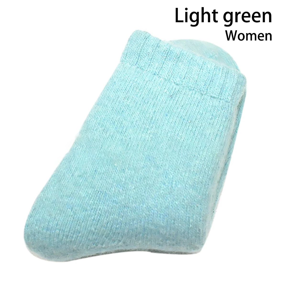 Супер Толстые мужские зимние теплые носки одноцветные шерстяные носки из кроличьей шерсти теплые хлопковые женские и мужские носки унисекс - Цвет: women light green