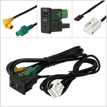 

1Pc USB 3.5mm AUX Switch Socket RCD510/310+/300+ for VW Magotan Touran POLO Car Accessories