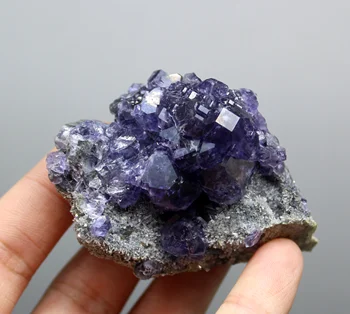 

114g Natural Polyhedral Fujian Tanzanite Purple fluorite cluster mineral specimens Gem level Stones and crystals Healing crystal