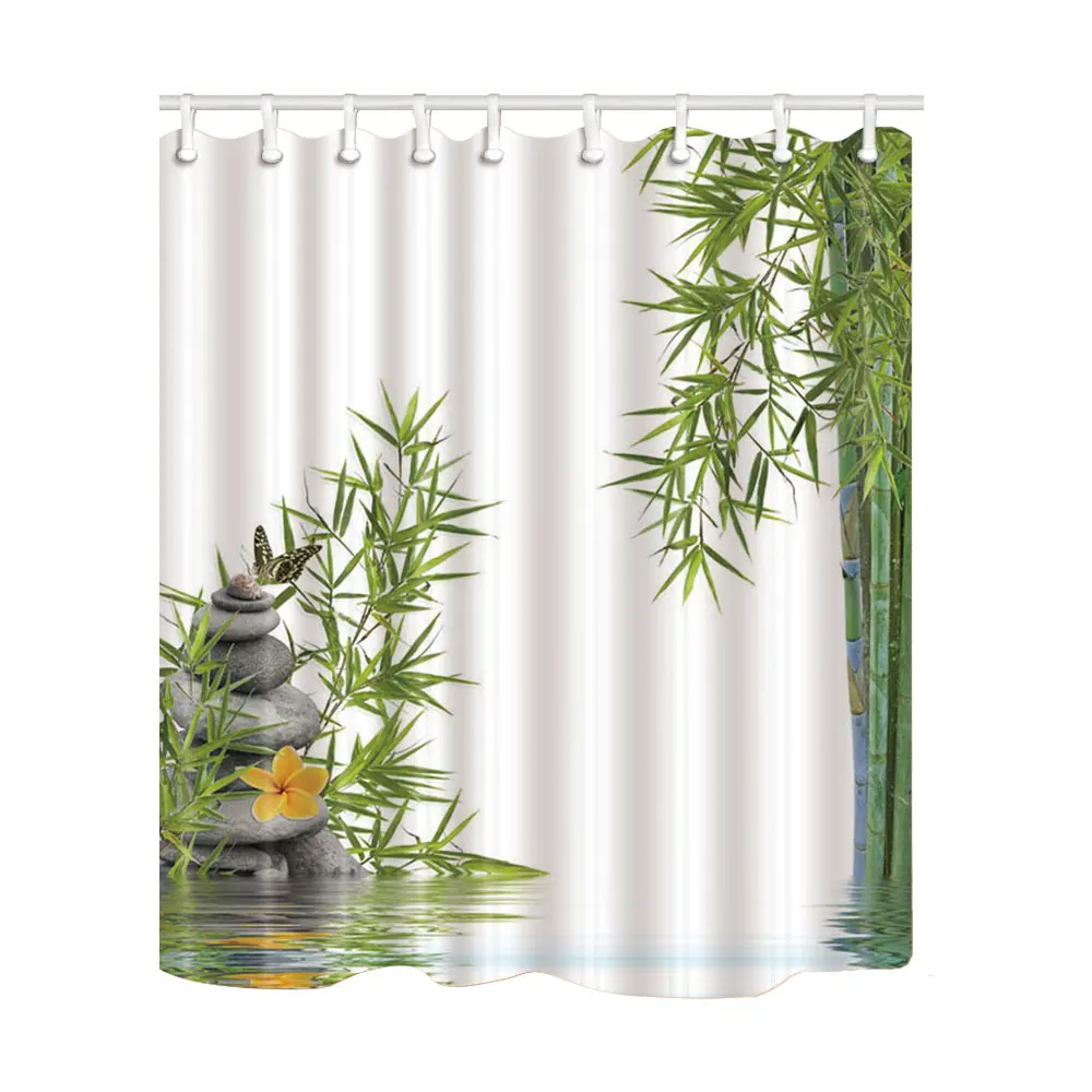 Shower Curtains Natural Stone Pebbles Shower Curtain Set Bathroom Fabric Bath Curtains Hooks Home Garden Gefradis Fr