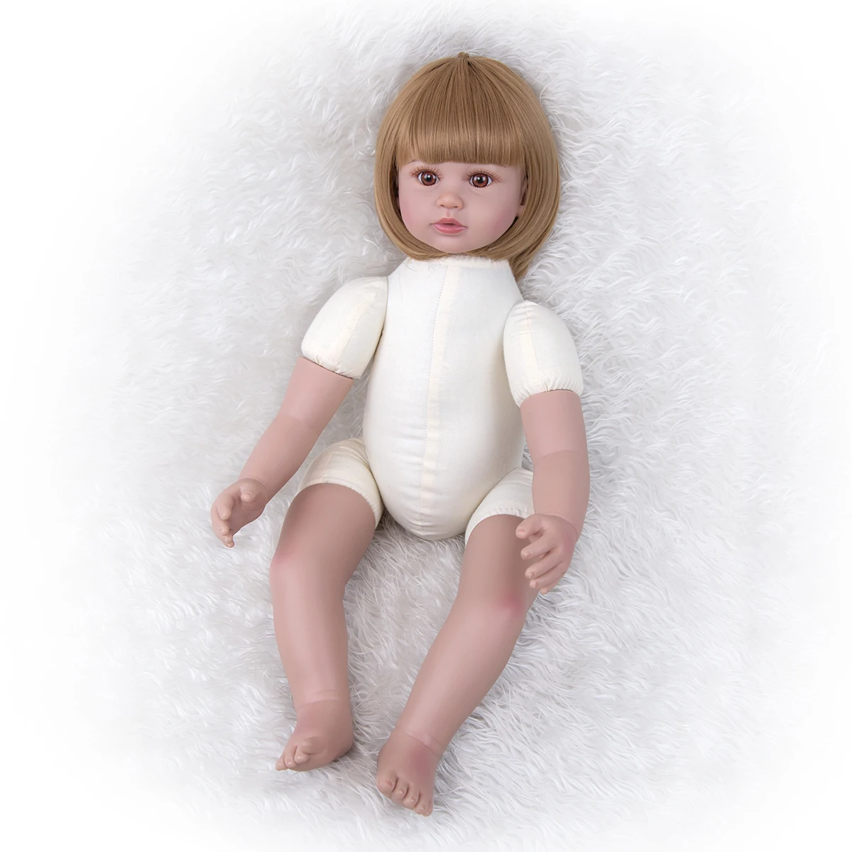 KEIUMI 24 Inch Beautiful Reborn Baby Doll Newborn Cute Baby Doll Cloth Body Stuffed PP Cotton For Children Gifts X-mas Birthday images - 6