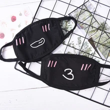 1 шт унисекс мультфильм хлопок Пылезащитная Маска Рот Лицо Смешные зубы письмо рот черный хлопок Половина маска для лица