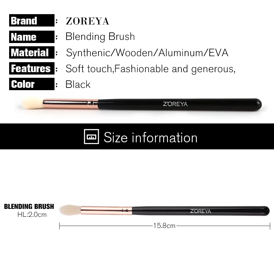 Zoreya брендовые черные складные кисти для макияжа мягкие синтетические волосы портативный набор для макияжа глаз Кисть косметическая для путешествий для макияжа