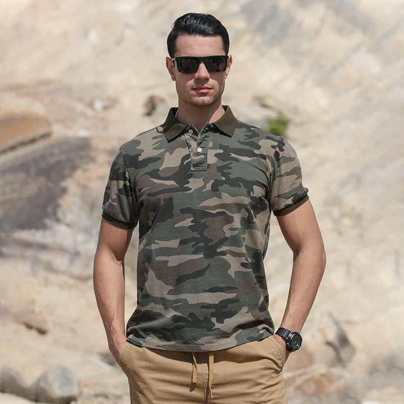 Polo de camuflaje del ejército para hombres, camisas ajustadas informales, de estilo con personalidad, talla S XXL, verano 2021|Polo| AliExpress