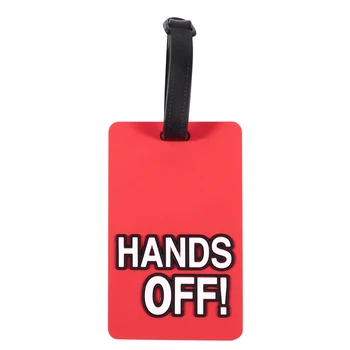 

Red Secure Travel Suitcase Luggage Name ID Holder Label Tag Claim Hands OFF