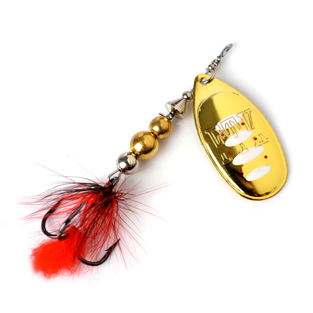 

FTK Metal Fishing Lure Spinner Bait 12g 18g Wobblers Spoon Lures Pike Bass Carp Hard Bait With Feather Treble Hooks 8 colors