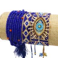 ZHONGVI Turkish Evil Eye Bracelet Luxury Bracelets Handmade Woven Bileklik Armband Pulseras Mujer Moda 2021 Miyuki Bead Bracelet 2