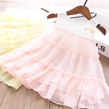 

2020 Summer Girls Cherry Plaid Dress Children's Clothing Wholesale
