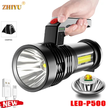 Usb Oplaadbare Super Heldere Draagbare Draagbare Lamp Sterk Licht P500LED Lamp + Cob Side Licht Schijnwerper Outdoor Zoeklicht Usb Oplaadbare Super Heldere Draagbare Draagbare Lamp Sterk Licht P500LED Lamp + Cob Side Licht Schijnwerper Outdoor Zoeklicht