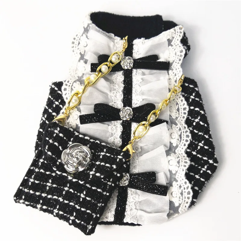 

Luxurious Fashion Lady Style Chihuahua Vest Pet Dog Clothes for Small Dogs Pets Clothing French Bulldog Dress Pug Costume XS-3XL