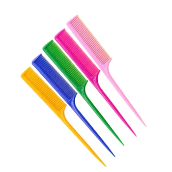 

5pcs Salon Comb Plastic Long Handle Hair Comb Pointed Tail Hairbrush for Salon Home
