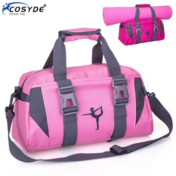 

New Big Women Yoga Mat Bag Waterproof Pink Travel Bags Workout Hand Luggage Bag Training Gym Bag Oxford Sport Bag For Fitness