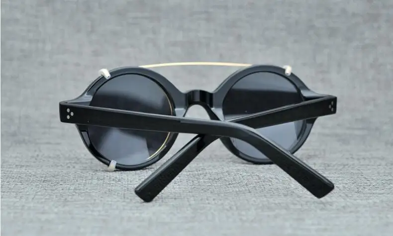 Ручная работа клип на поляризационные солнцезащитные очки круглые ацетатные оправы для очков полный обод Италия материал наивысшего качества