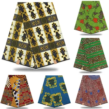 

African Real wax Ankara batik double print fabric high quality cotton sewing material for wedding dress African tissu 6yard