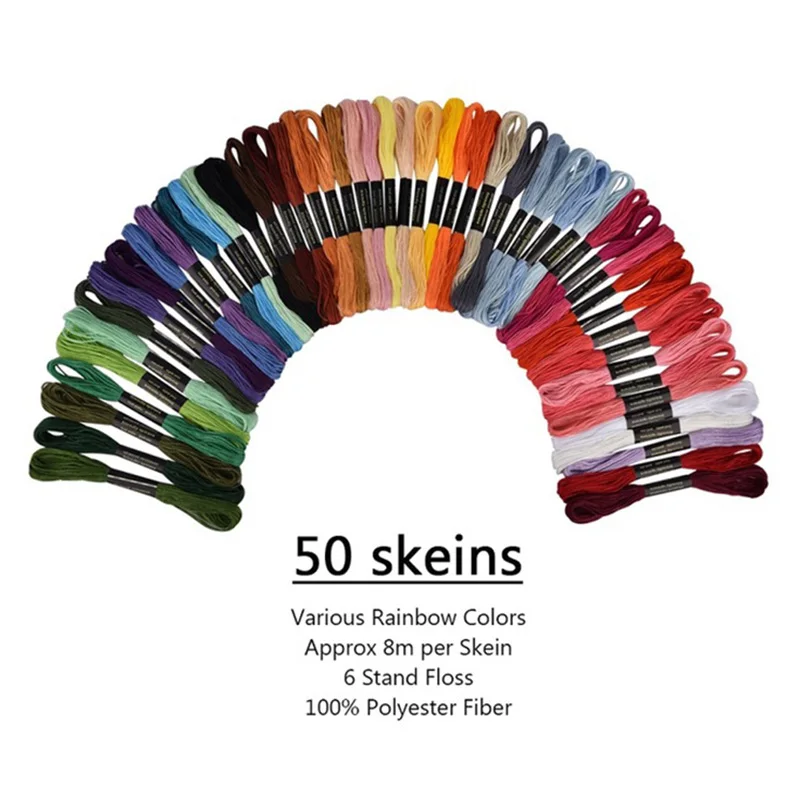 50/100 цветов, набор игл для вышивания, ручка для вышивания, Набор для вышивания ниток, набор для вязания, для женщин, мам, сделай сам, аксессуары для шитья с пинцетом