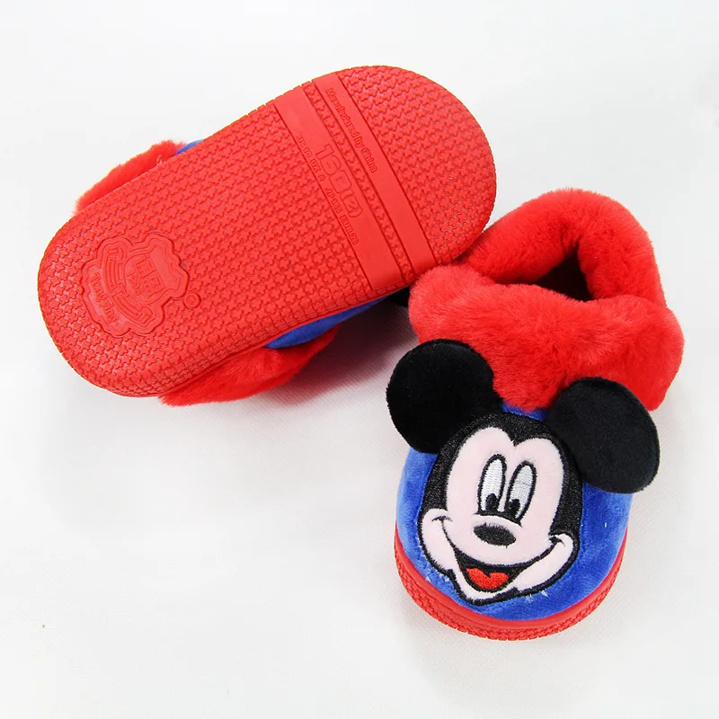 Disney/Детская Хлопковая обувь; Новинка года; зимняя сумка с теплыми хлопковыми тапочками; меховая хлопковая обувь для девочки Тапочки