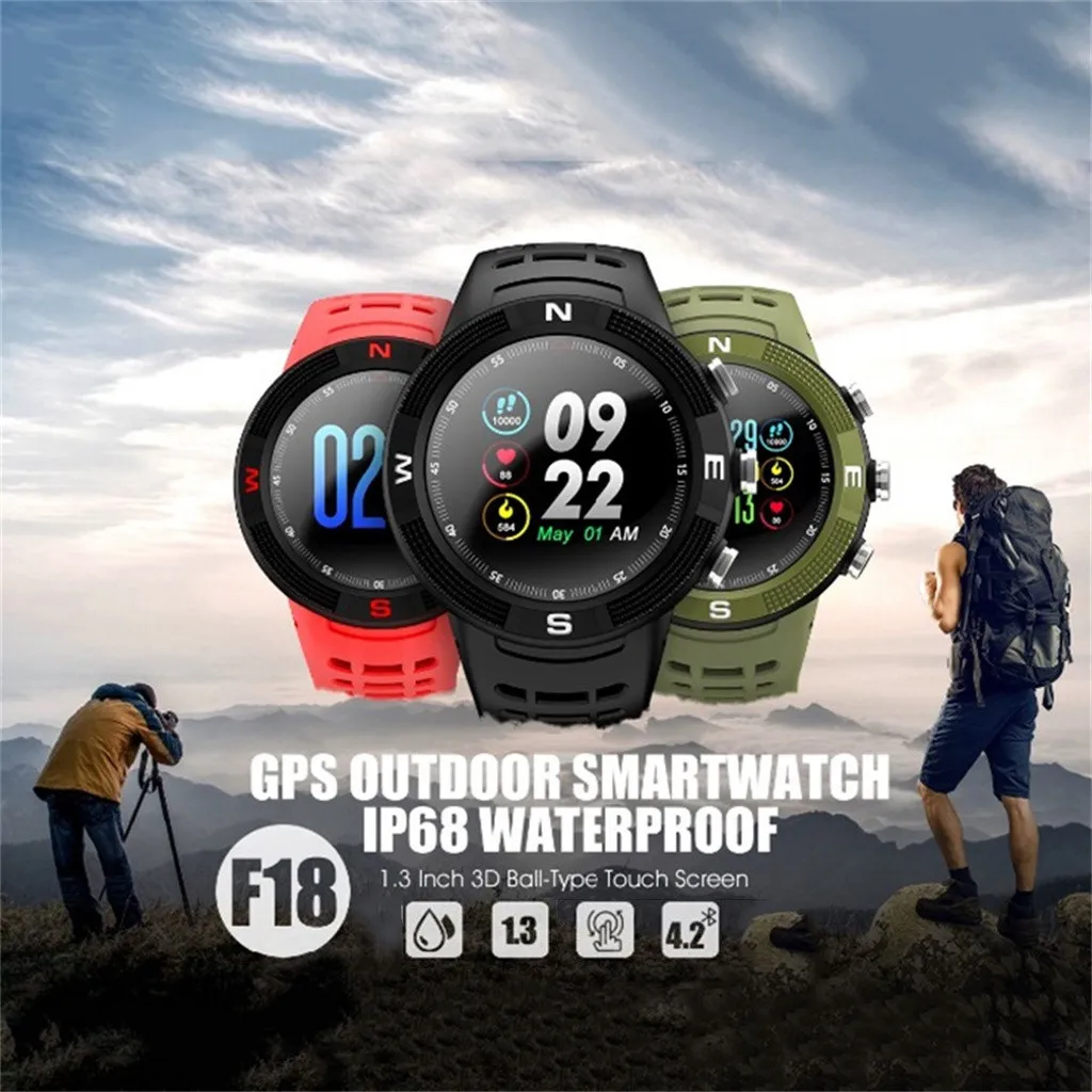  Smart Armband F18 Uhr Herz Rate Monitor Wasserdichte Fitness Tracker Band Importierte Bewegung Gps 