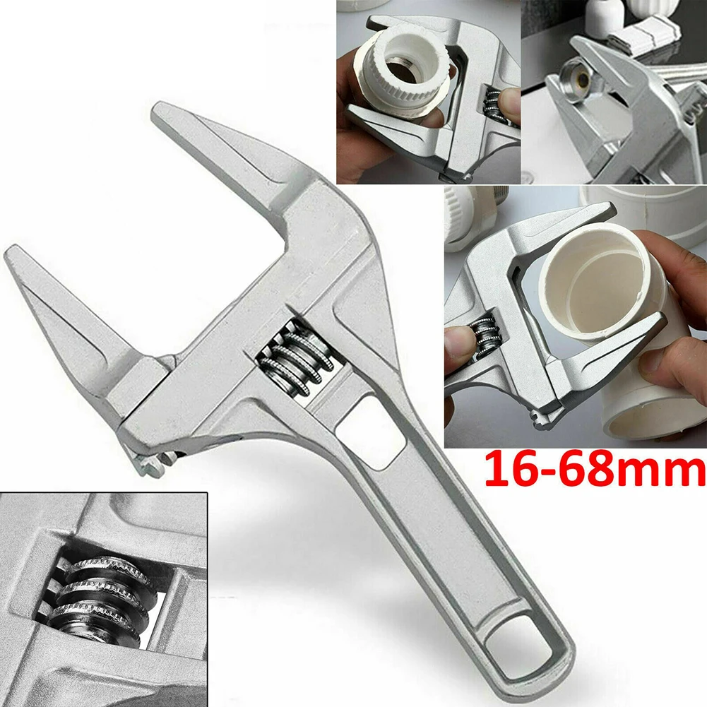 Adjustable Wrench 16-68mm Large Opening Industrial Spanner Nut Key Hand Tool Hot 