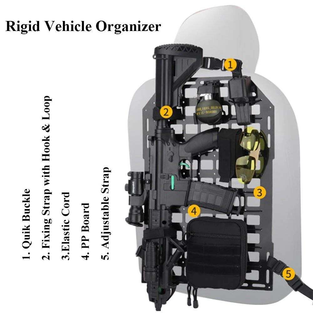 Тактическая жесткая вставная панель MOLLE автомобильный органайзер для спинки сиденья PP доска оборудование для безопасности принадлежности для страйкбола пейнтбола Охота