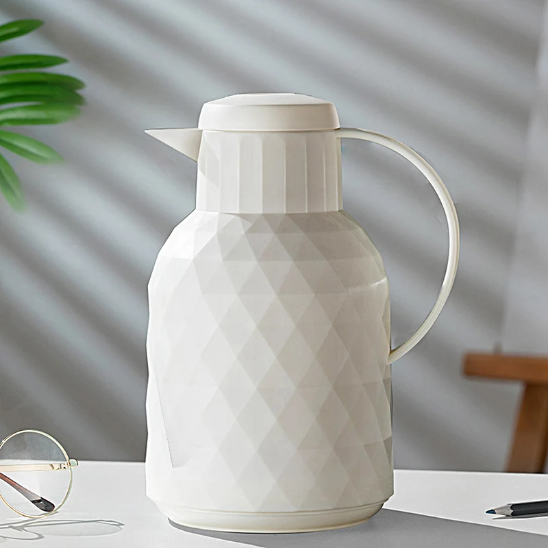 Diamond Double Wall Glass Vacuum Flask 1L Office Travel Leak-proof Insulated Thermal Hot Water Bottle Company Thermos Warm Pot