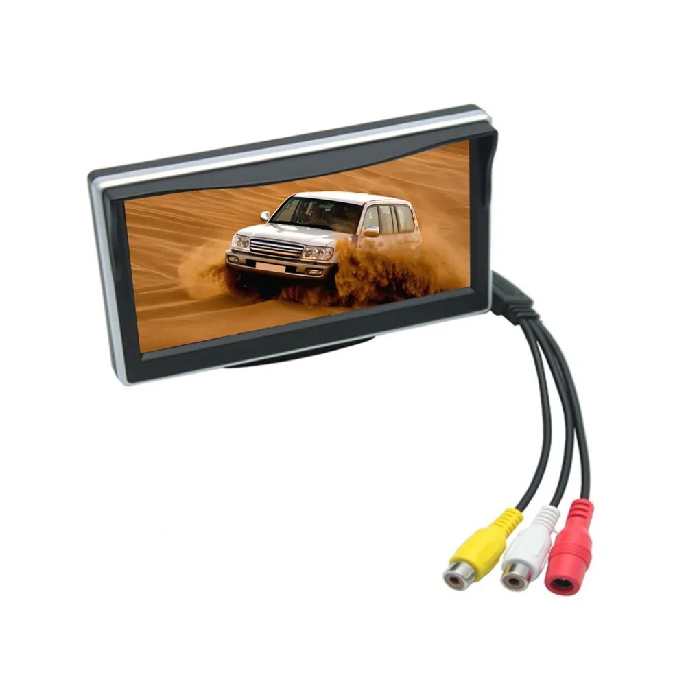 5 дюймов TFT-LCD Автомобильный дисплей цифровой HD монитор Авто Парковка резервный обратный 2-Ch AV вход широкий монитор напряжения с кронштейном