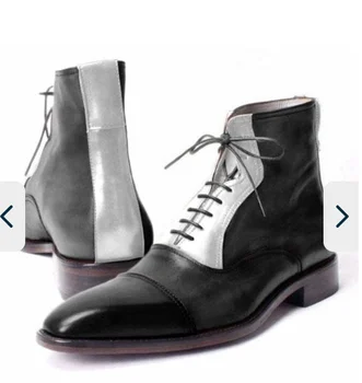 

Elegant Fashionable Martin Boots Pu Leather Handmade lace-up Boots Formal Stylish Low Heel Ankle Boot Zapatos De Hombre 4M797